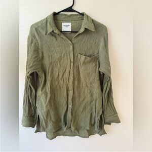 Olive Green Button-Up Shirt
